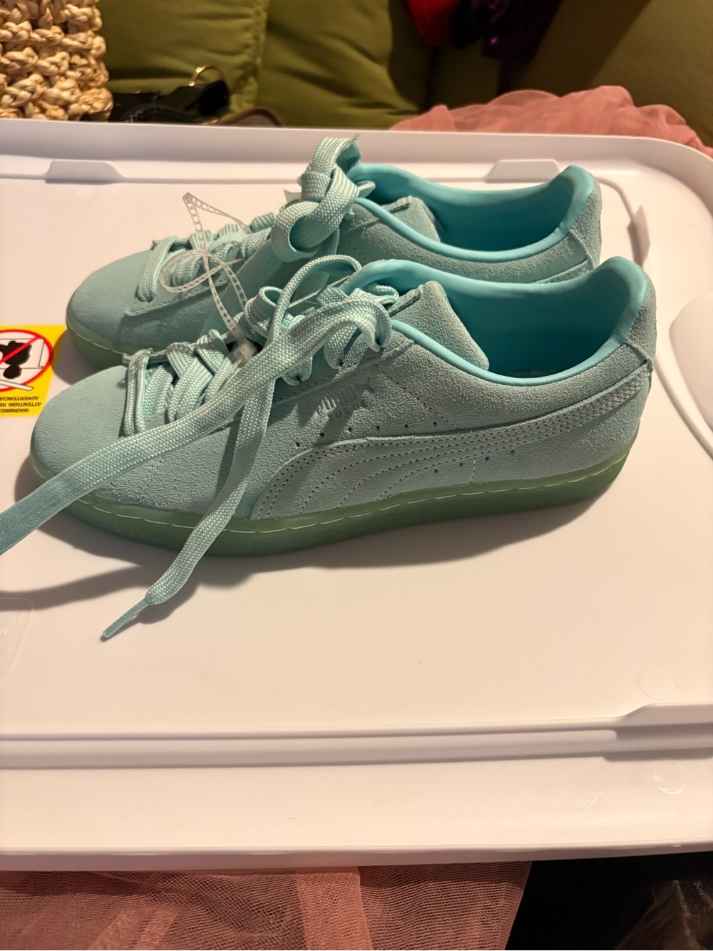 Puma Mint Suede Women's Sneakers - Casual Lace-Up Comfort